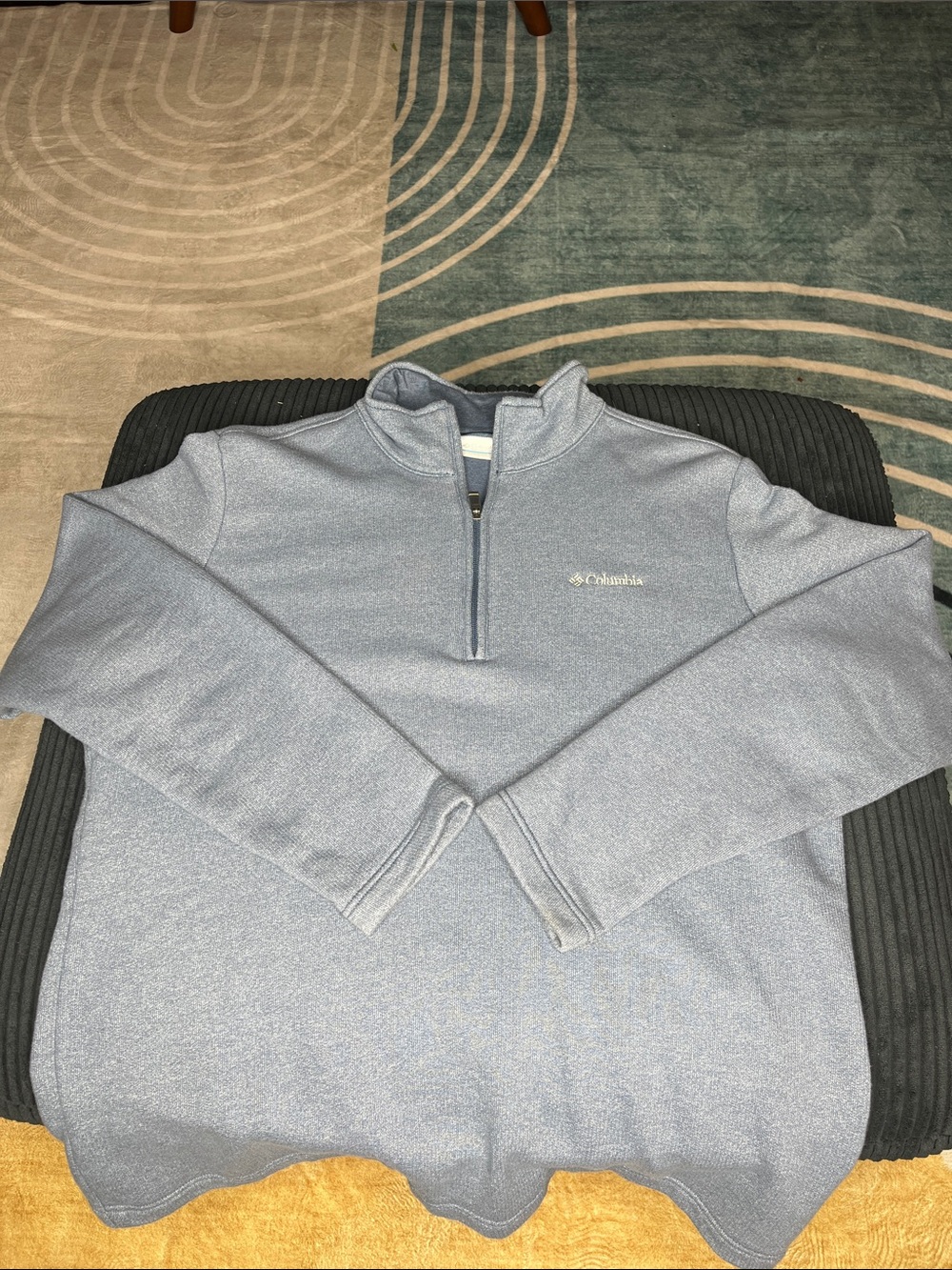 Columbia Men’s Heather Light Blue Half-Zip Sweater